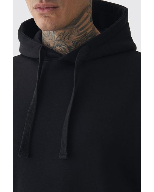 BoohooMAN Black 330Gsm Tall Oversized Boxy Hoodie for men