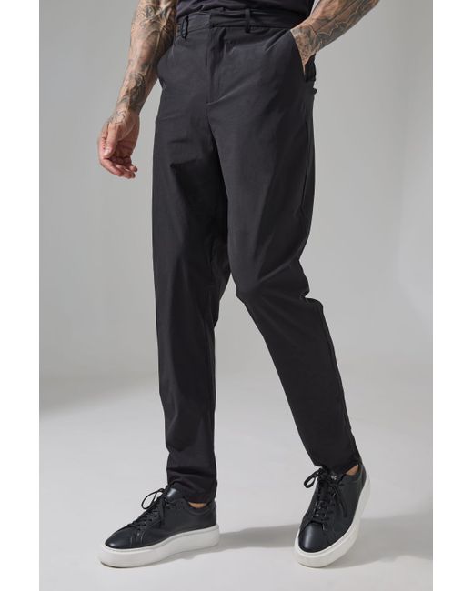 BoohooMAN Black Tall Man Active Stretch Regular Fit Golf Trousers for men