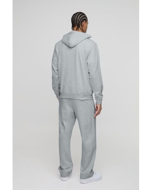 BoohooMAN Gray 260Gsm Loopback Basic Straight Leg Sweatpants for men