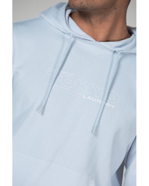 BoohooMAN Blue Tokyo Laundry Cotton Blend Hoody And Fleece Shorts Co-ord Set for men