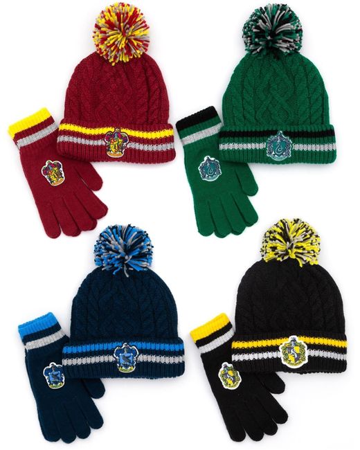 BoohooMAN Yellow Harry Potter Beanie And Gloves Set for men