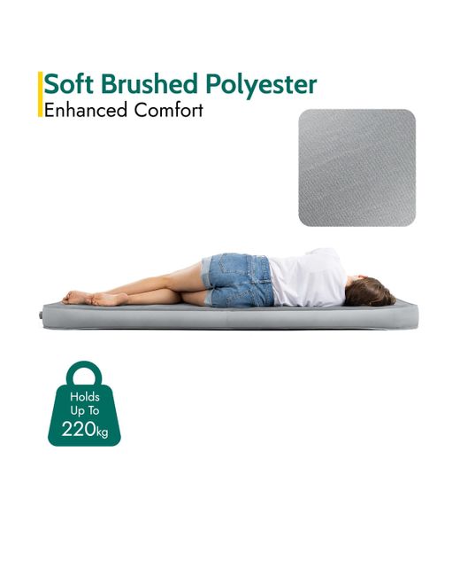 BoohooMAN Gray Trail Outdoor Leisure Camping Mat Self Inflating Luxury Memory Foam Box Wall Air Mattress for men