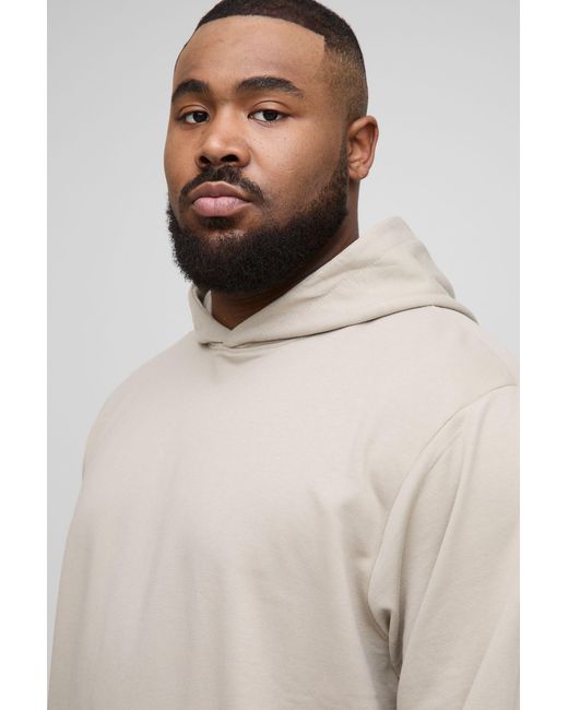 BoohooMAN Plus Basic Hoodie in Natural für Herren