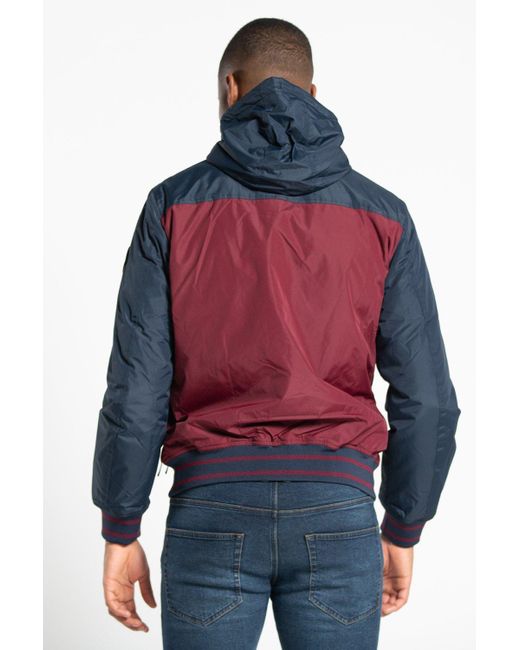 BoohooMAN Blue Tokyo Laundry Colour Block Hooded Jacket for men