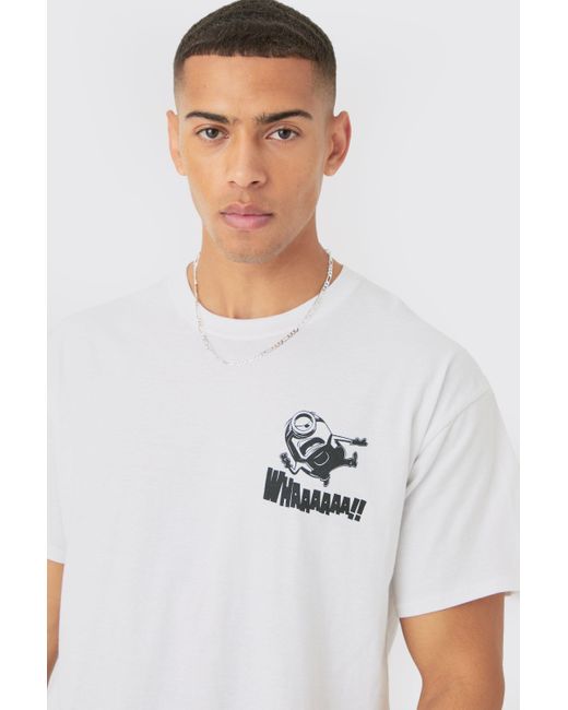BoohooMAN White Oversized Avatar Last Airbender License T-shirt for men