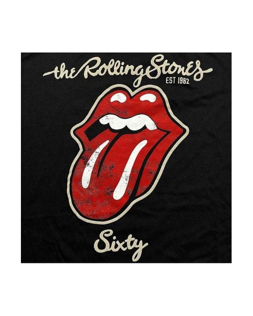 BoohooMAN Black The Rolling Stones Sixty Plastered Suede T-shirt for men