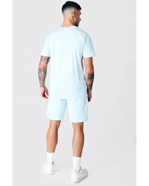 boohooman t shirt and shorts