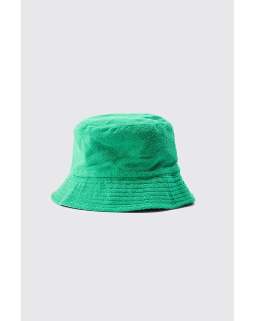 BoohooMAN Towelling Bucket Hat In Green für Herren