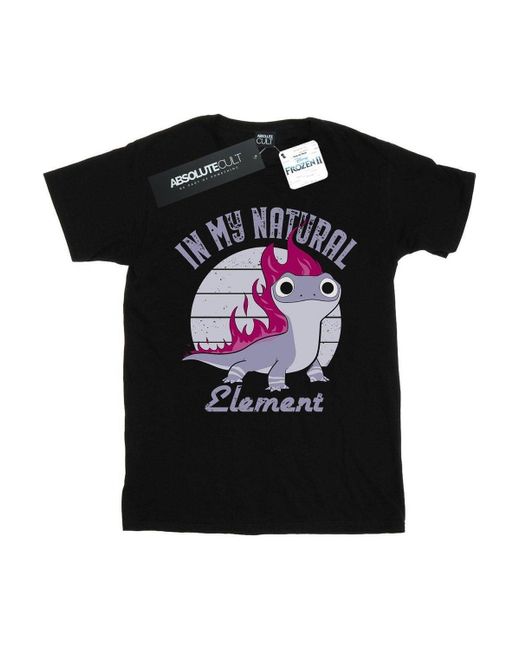 BoohooMAN Black Disney Frozen 2 Salamander Bruni Element T-shirt for men