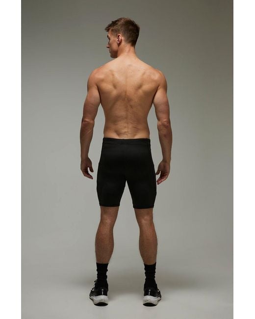 BoohooMAN Black Common Pace Running Performance Half Tight for men