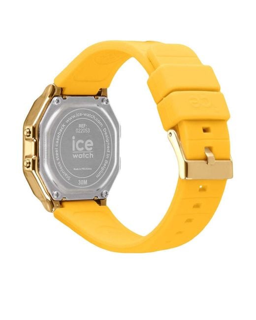 BoohooMAN Yellow Ice-watch 022053 Ice Digit Retro 32mm Quartz Watch for men