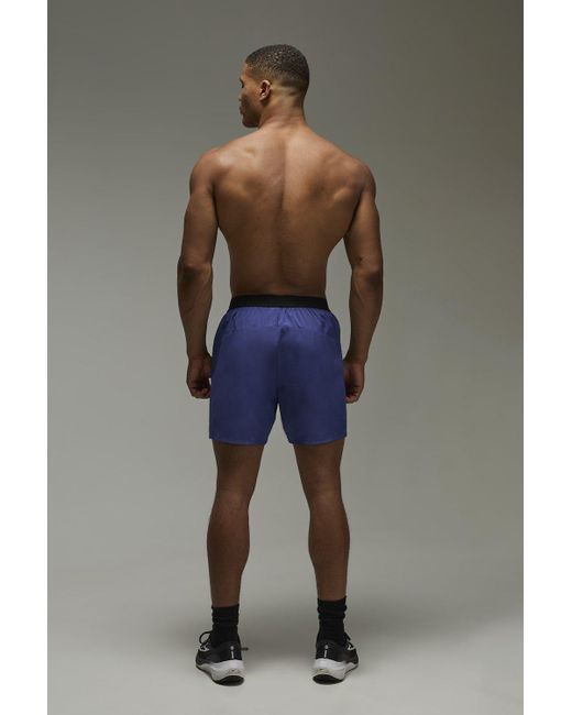 Man Active Perforated Stretch Woven Regular Fit 5Inch Short Boohoo de color Blue
