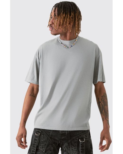 BoohooMAN Gray Tall Monaco Moto Back Graphic T-shirt In Grey for men