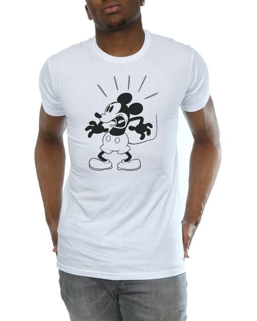 BoohooMAN Gray Disney Mickey Mouse Scared T-shirt for men