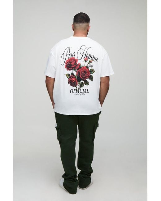Boohoo White Plus Oversized Official Floral Print T-Shirt