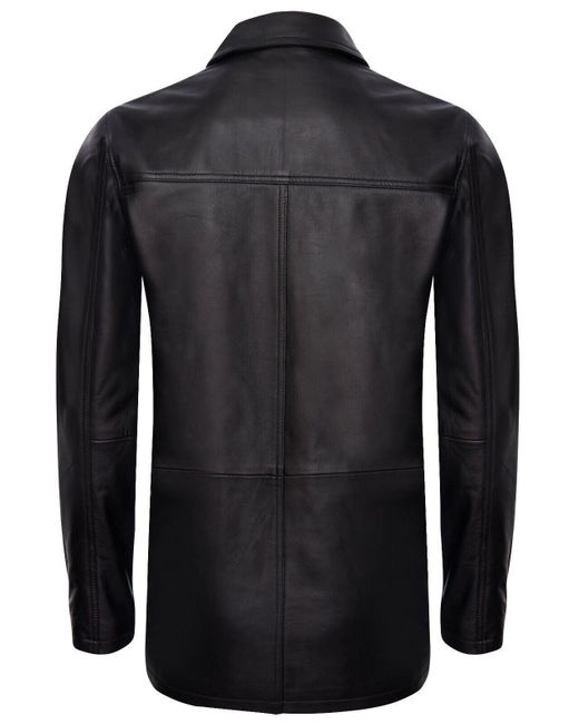 BoohooMAN Black Infinity Leather Leather Safari Jacket-porto for men