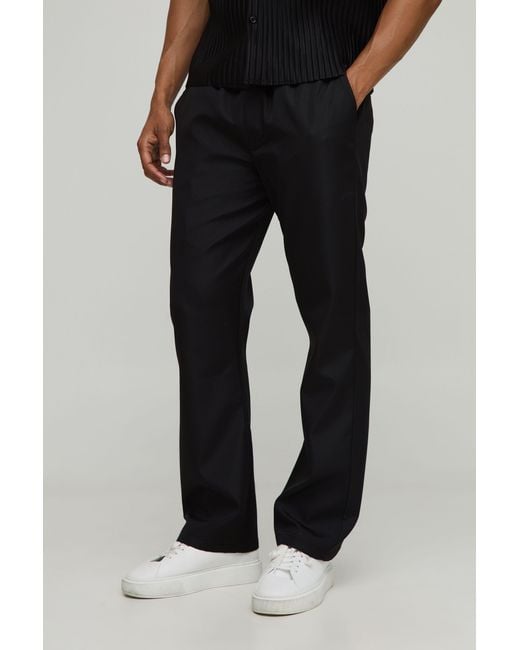 BoohooMAN Black Stacked Flared Drop Pants for men
