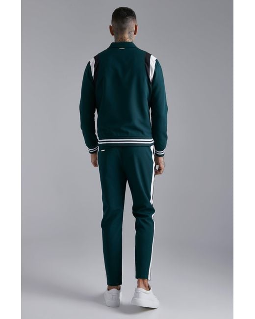 Boohoo Gray Tailored Collared Varsity Regular Fit Bomber Jacket