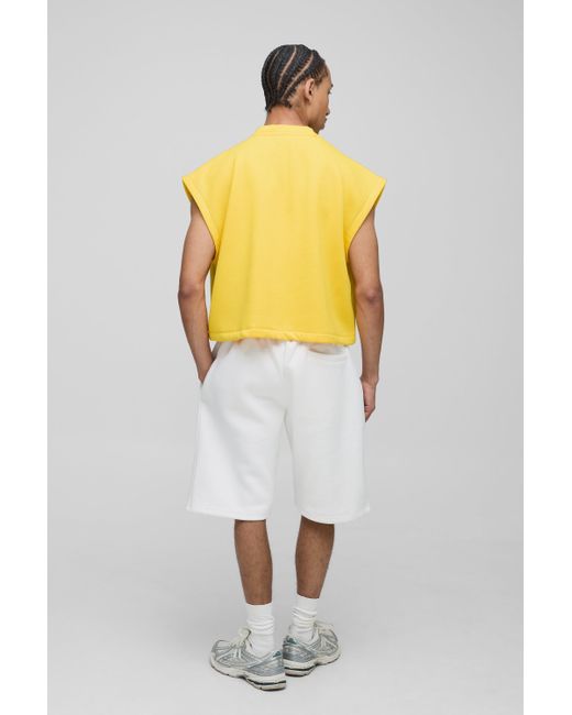 Sudadera Sin Mangas Oversize Recta Crop Con Escote De Pico Boohoo de color Yellow