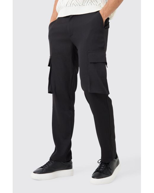 BoohooMAN Black Mix & Match Tailored Cargo Pants for men