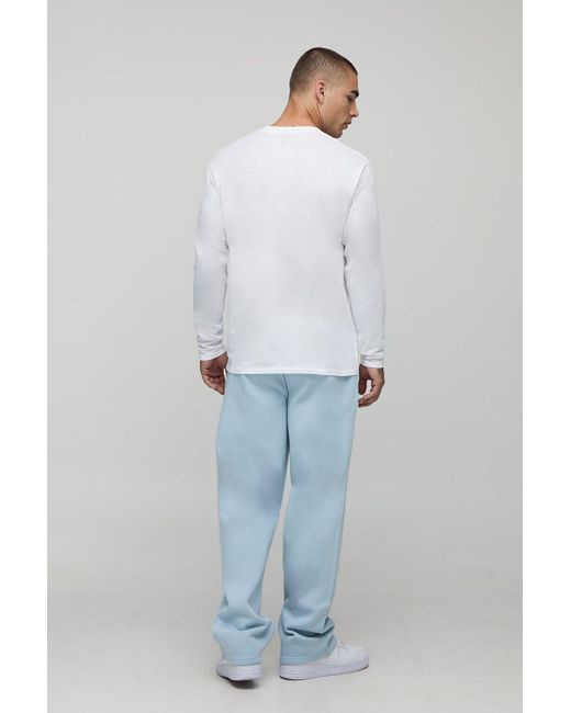 Basic Straight Leg Jogger Boohoo de color Blue