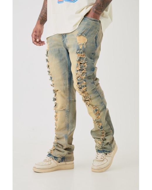 Distressed stretch skinny jeans sale