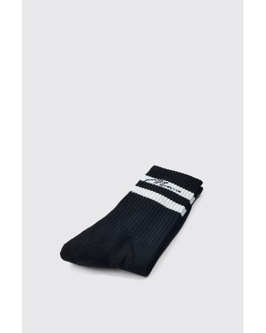 BoohooMAN 3 Pack Man Signature Sports Stripe Socks In Black for men