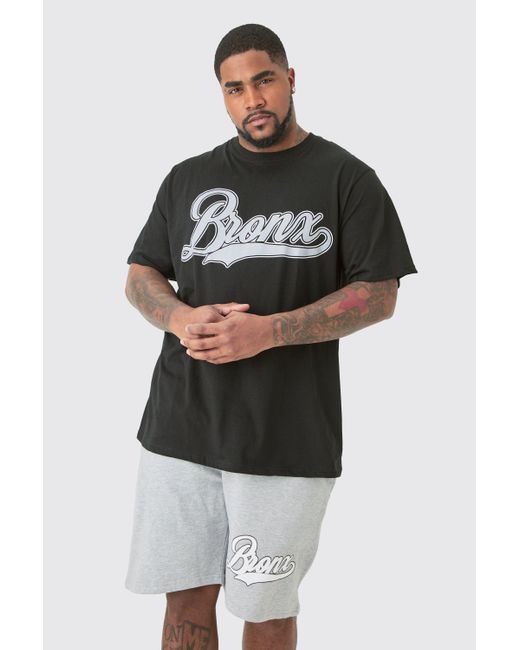 BoohooMAN Plus Bronx Print T-shirt & Short Set in Multicolor für Herren