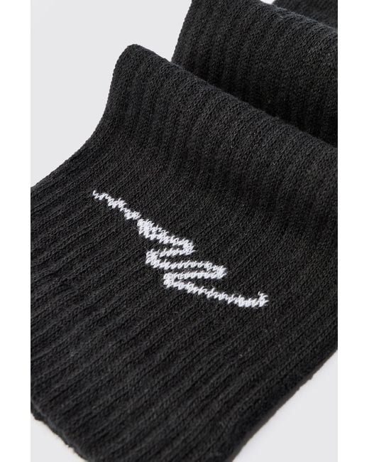 BoohooMAN Black 7 Pack Signature Sport Socks for men