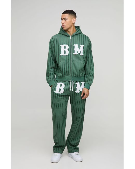 Chándal Oversize Recto Con Capucha Boohoo de color Green