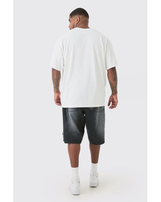 BoohooMAN Plus Oversized Rolling Stones License T-shirt In White for men