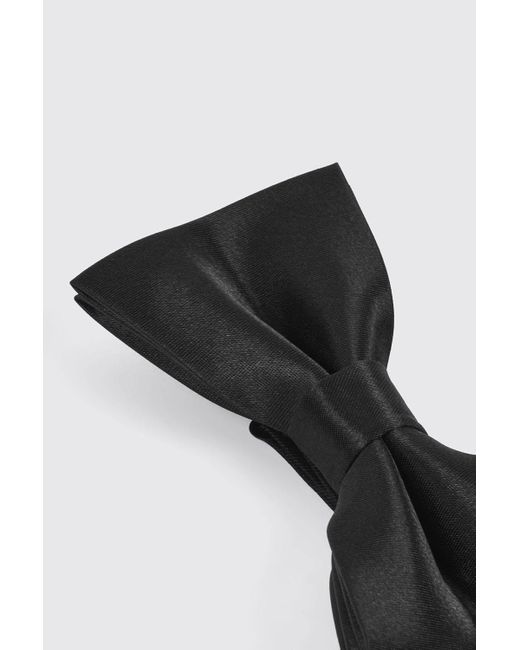 BoohooMAN Black Plain Bow Tie for men