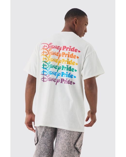 BoohooMAN White Oversized Disney Mickey License T-shirt for men