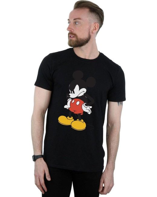 BoohooMAN Black Disney Mickey Mouse Angry Look Down T-shirt for men