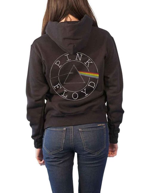 BoohooMAN Black Pink Floyd Dark Side Of The Moon Circle Womens Hoodie for men