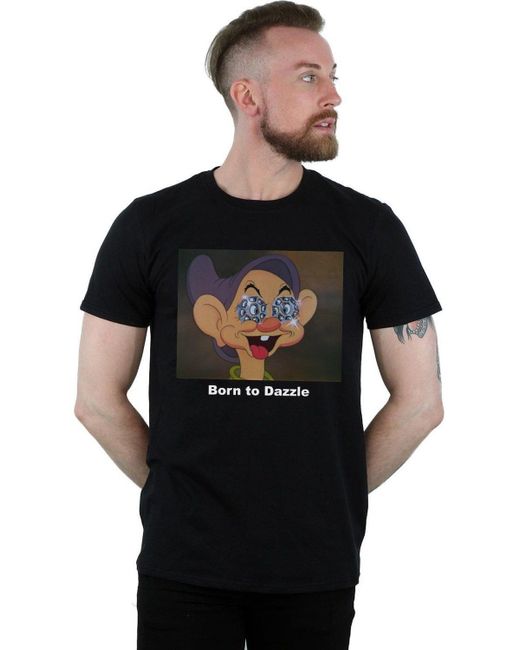 BoohooMAN Black Disney Dopey Born To Dazzle T-shirt for men
