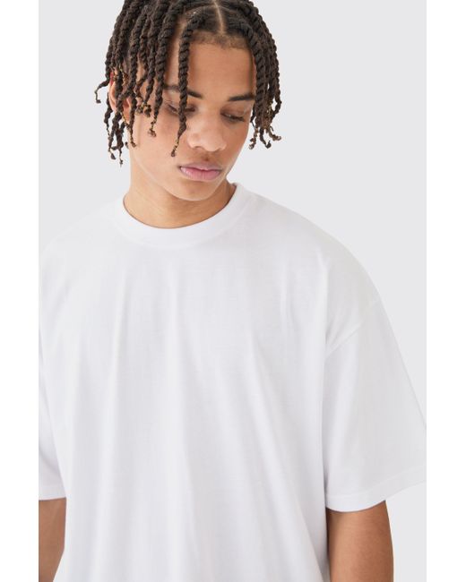 BoohooMAN Oversized Basic T-shirt in White für Herren