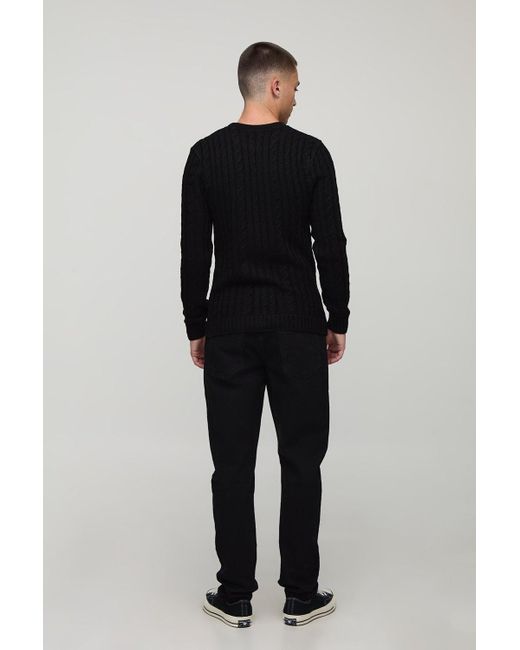 Slim Rigid Washed Jeans Boohoo de color Black