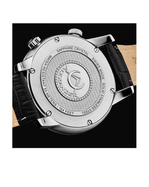 BoohooMAN Green Alexander Alexander A171a Journeyman 2 Luxury 42mm World Traveler Watch With Dark Blue Enamel Earth Pattern Crown for men