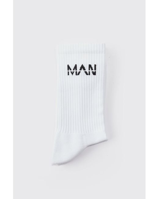 BoohooMAN White Active Training Grip Crew Socks for men