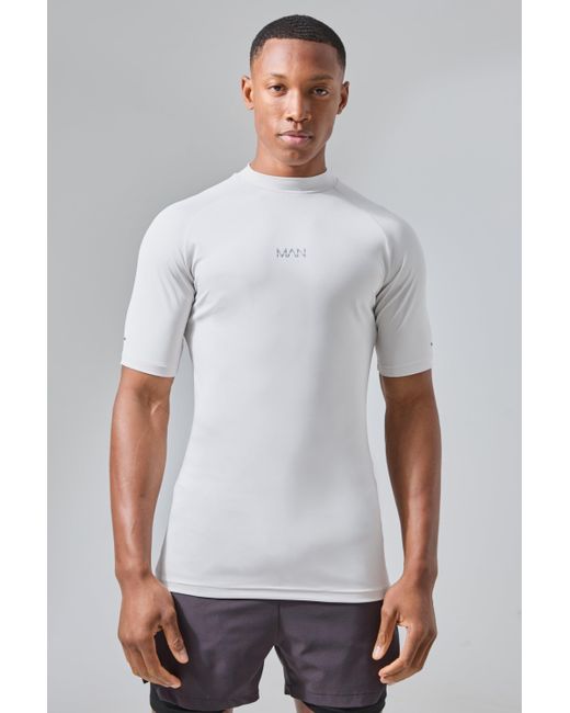 Man Active Compression T-Shirt Boohoo de color White