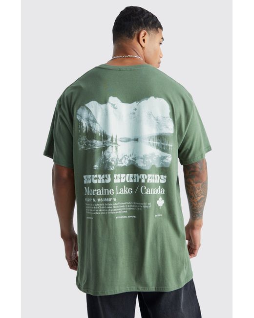 Boohoo Oversized Lake Canada Graphic T-shirt in Green