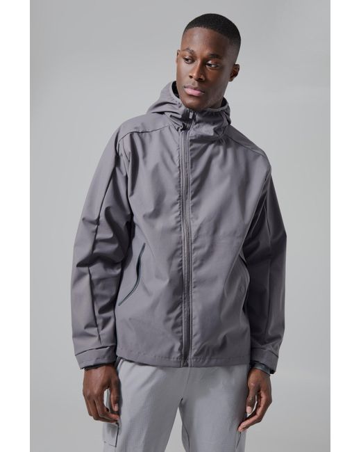 BoohooMAN Gray Man Active Regular Fit Trail Windbreaker for men