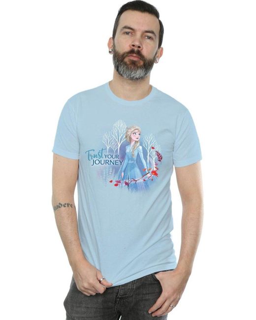 BoohooMAN Blue Disney Frozen 2 Trust Your Journey T-shirt for men