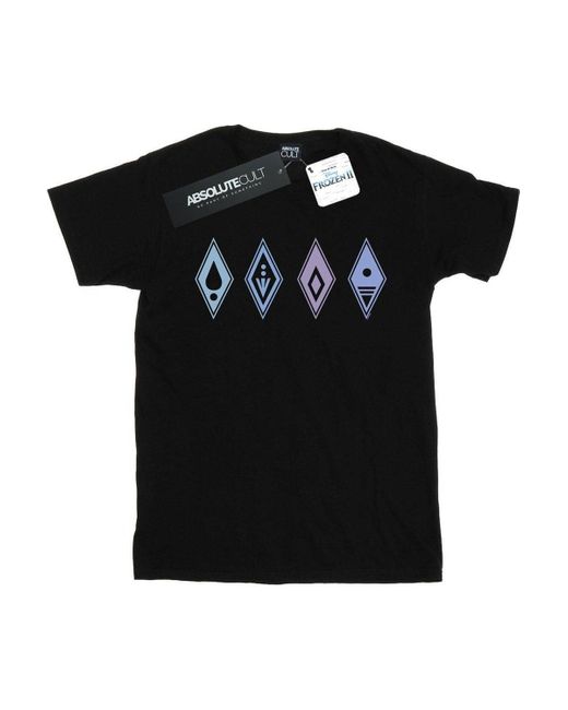 BoohooMAN Black Disney Frozen 2 Elements Symbols T-shirt for men
