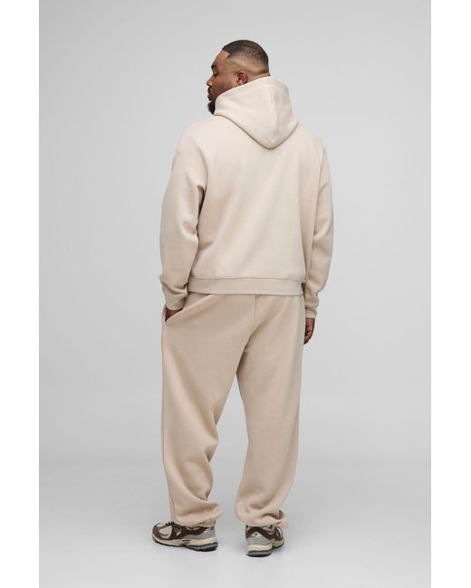 BoohooMAN Plus Basic Oversize Jogginghose in Natural für Herren