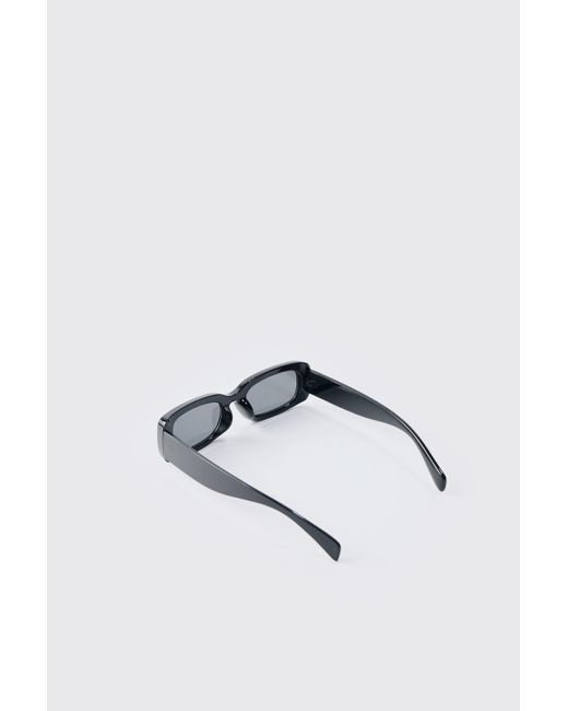 BoohooMAN Blue Chunky Plastic Rectangular Sunglasses for men
