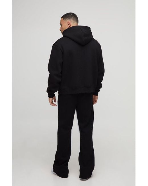 BoohooMAN Black Relaxed Moto Flare Jogger for men