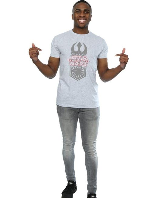 BoohooMAN Blue Star Wars The Last Jedi Symbol Crash T-shirt for men