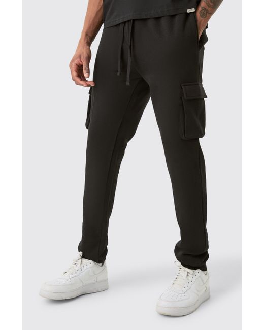 BoohooMAN Black Tall Skinny Fit Cargo Jogger for men